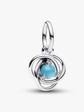 Pandora turquoise, blue eternity Circle dangle charm.